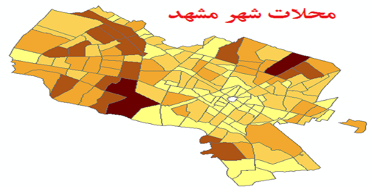 شیپ فایل مرز محلات شهر مشهد سال 1398