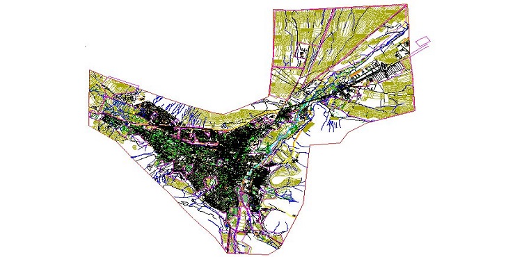 نقشه اتوکد طرح تفصیلی شهر بیجار