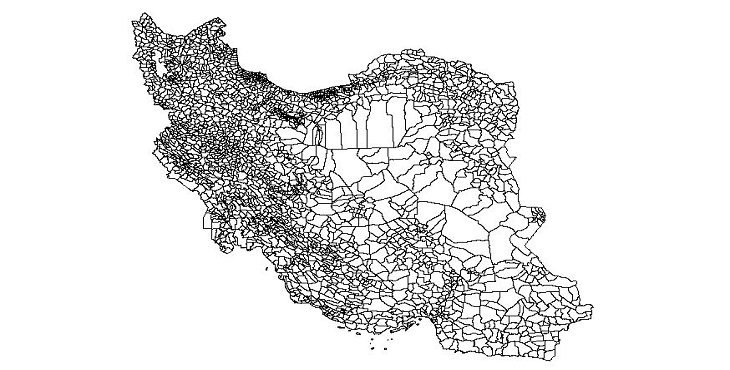 نقشه اتوکد تقسیمات کشوری در حوزه شهری کل کشور سال 1397