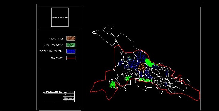 نقشه اتوکد محدوده های طرح های بازآفرینی شهری محلات شهر تبریز