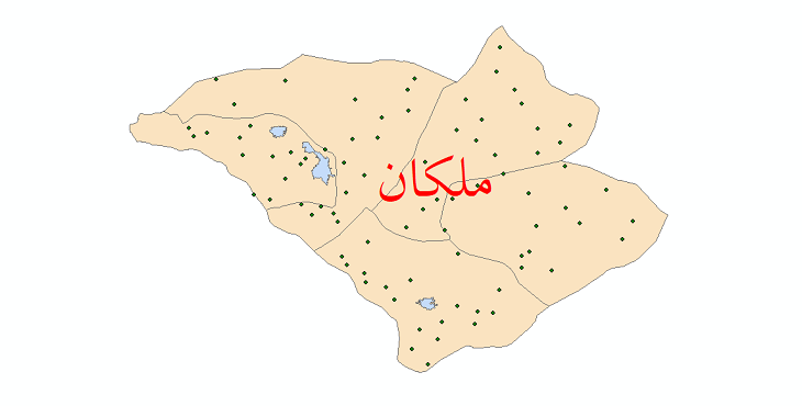 دانلود نقشه جی آی اس تقسیمات سیاسی شهرستان ملکان سال 1398
