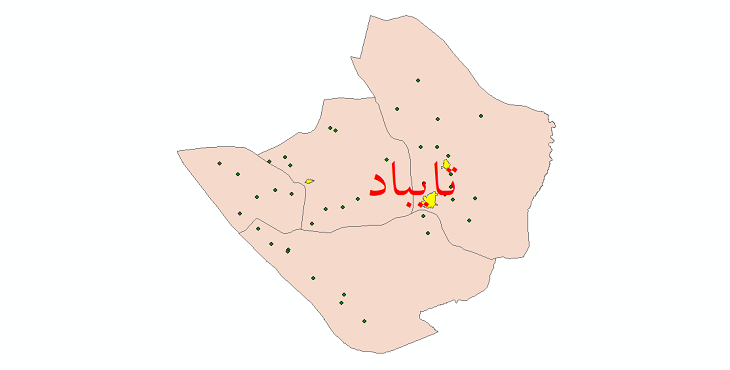 دانلود نقشه جی ای اس تقسیمات سیاسی شهرستان تایباد سال 1398