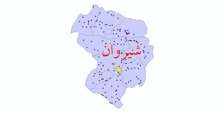 دانلود نقشه جی آی اس تقسیمات سیاسی شهرستان شیروان سال 1398