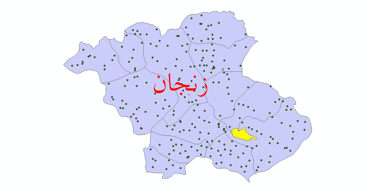 دانلود نقشه جی آی اس تقسیمات سیاسی شهرستان زنجان سال 1398