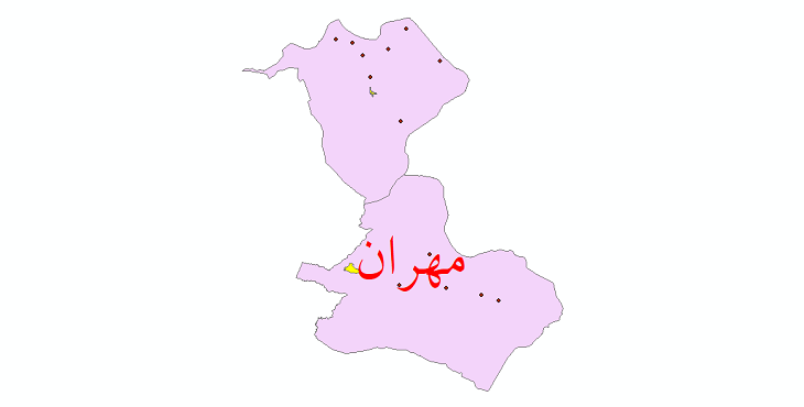 دانلود نقشه جی آی اس تقسیمات سیاسی شهرستان مهران سال 1398
