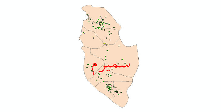 دانلود نقشه جی ای اس تقسیمات سیاسی شهرستان سمیرم سال 1398