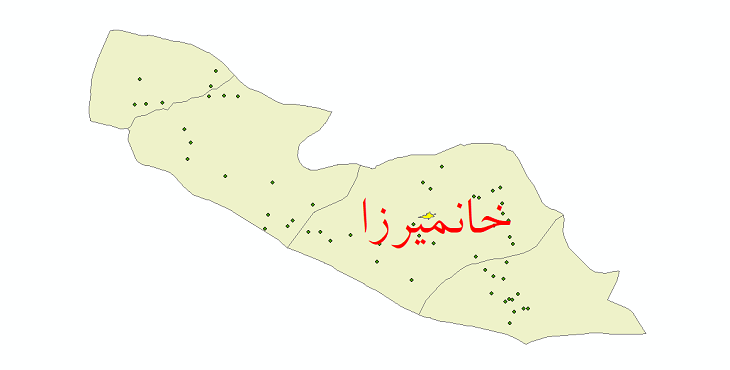 دانلود نقشه جی آی اس تقسیمات سیاسی شهرستان خانمیرزا سال 1398