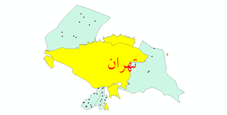 دانلود نقشه جی آی اس تقسیمات سیاسی شهرستان تهران سال 1398