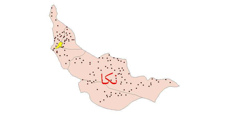 دانلود نقشه جی ای اس تقسیمات سیاسی شهرستان نکا سال 1398