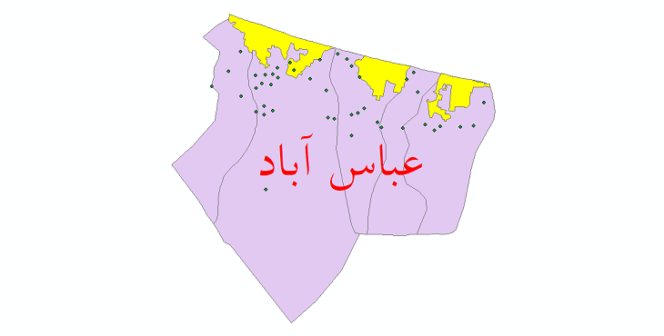 دانلود نقشه جی ای اس تقسیمات سیاسی شهرستان عباس آباد سال 1398