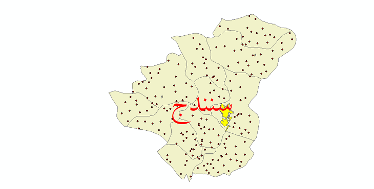 دانلود نقشه جی ای اس تقسیمات سیاسی شهرستان سنندج سال 1398