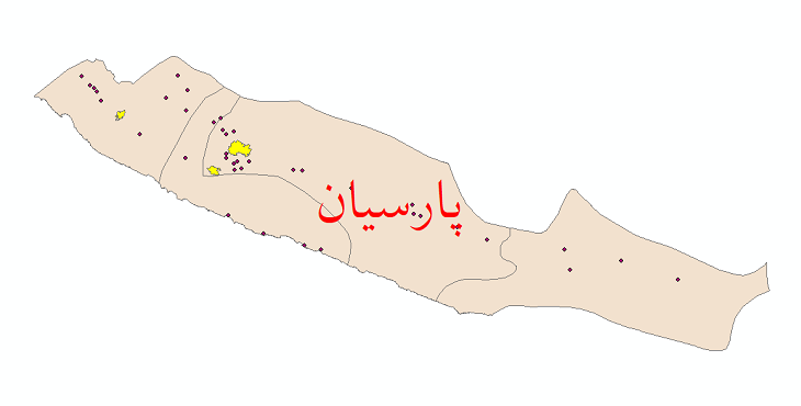 دانلود نقشه جی ای اس تقسیمات سیاسی شهرستان پارسیان سال 1398