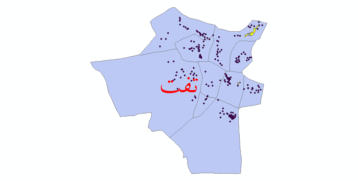 دانلود نقشه جی ای اس تقسیمات سیاسی شهرستان تفت سال 1398