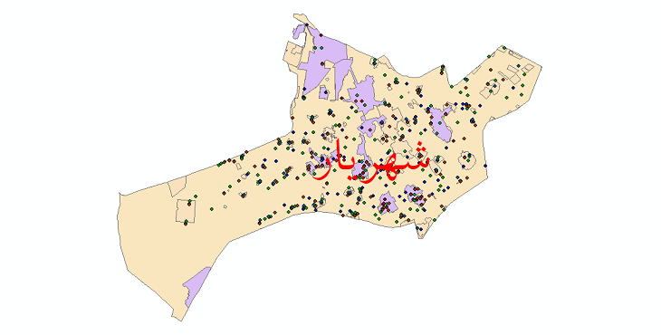 دانلود نقشه شیپ فایل آمار جمعیت نقاط شهری و نقاط روستایی شهرستان شهریار از سال 1335 تا 1395