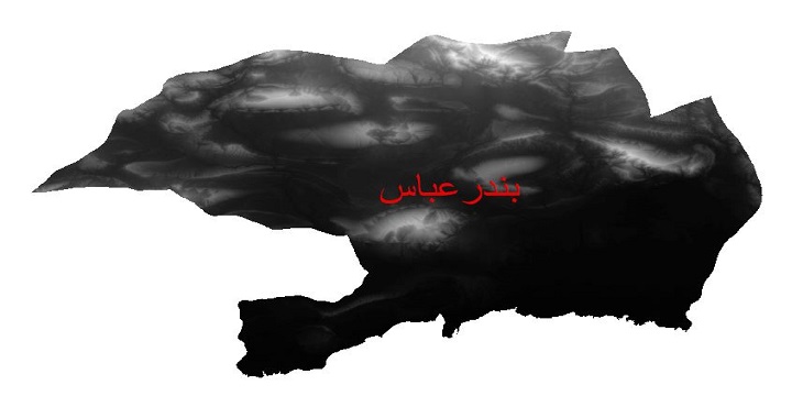 دانلود نقشه دم رقومی ارتفاعی شهرستان بندرعباس