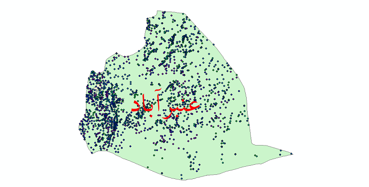 دانلود نقشه شیپ فایل آمار جمعیت نقاط شهری و نقاط روستایی شهرستان عنبرآباد از سال 1335 تا 1395