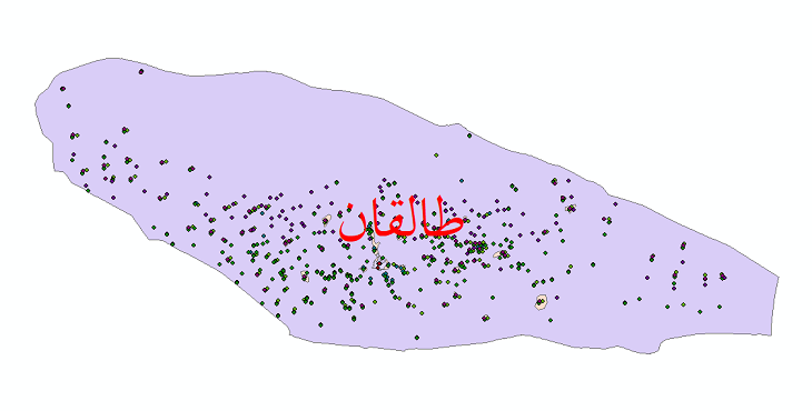 دانلود نقشه شیپ فایل آمار جمعیت نقاط شهری و نقاط روستایی شهرستان طالقان از سال 1335 تا 1395