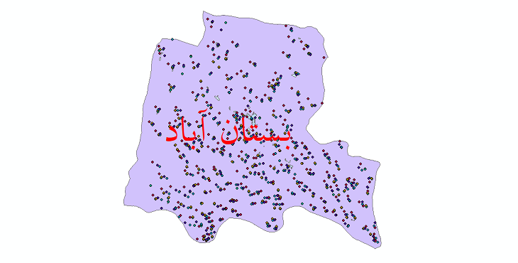 دانلود نقشه شیپ فایل جمعیت نقاط شهری و نقاط روستایی شهرستان بستان آباد از سال 1335 الی 1395