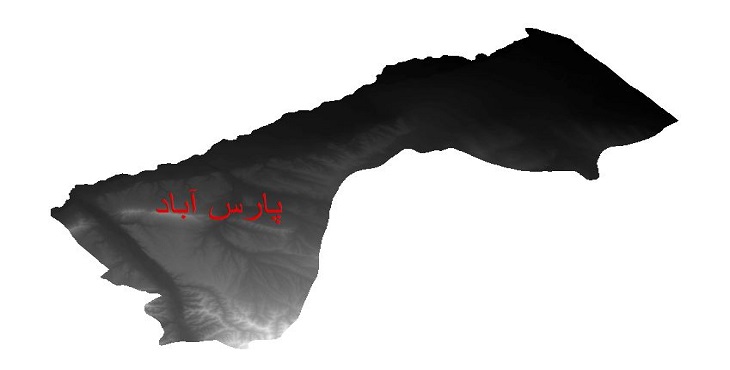 دانلود نقشه دم رقومی ارتفاعی شهرستان پارس آباد