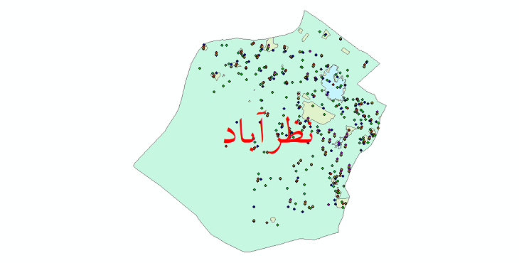 دانلود نقشه شیپ فایل آمار جمعیت نقاط شهری و نقاط روستایی شهرستان نظرآباد از سال 1335 تا 1395