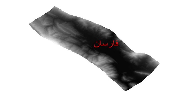 دانلود نقشه دم رقومی ارتفاعی شهرستان فارسان