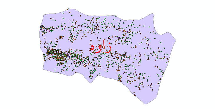 دانلود نقشه شیپ فایل آمار جمعیت نقاط شهری و نقاط روستایی شهرستان زاوه از سال 1335 تا 1395