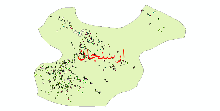 دانلود نقشه شیپ فایل آمار جمعیت نقاط شهری و نقاط روستایی شهرستان ارسنجان از سال 1335 تا 1395