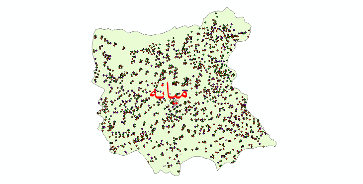 دانلود نقشه شیپ فایل آمار جمعیت نقاط شهری و نقاط روستایی شهرستان میانه از سال 1335 الی 1395