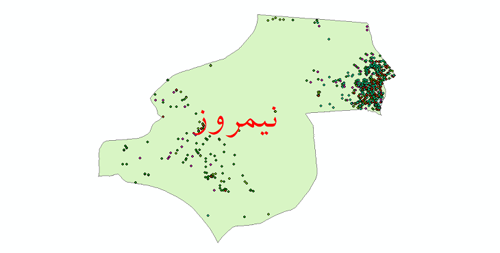 دانلود نقشه شیپ فایل آمار جمعیت نقاط شهری و نقاط روستایی شهرستان نیمروز از سال 1335 تا 1395