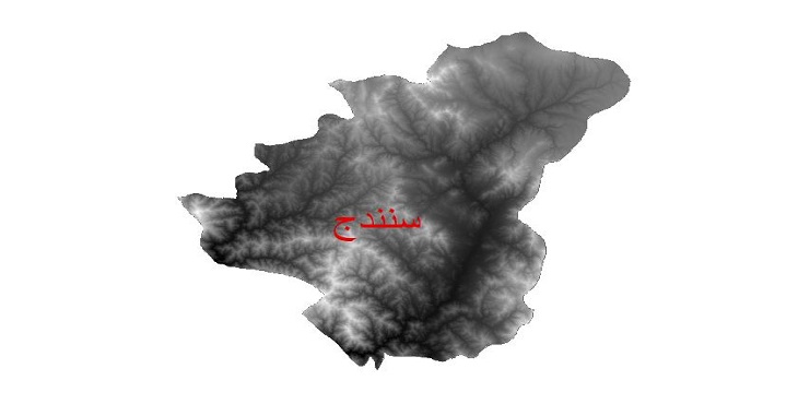 دانلود نقشه دم رقومی ارتفاعی شهرستان سنندج