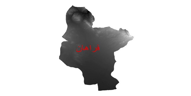 دانلود نقشه دم رقومی ارتفاعی شهرستان فراهان