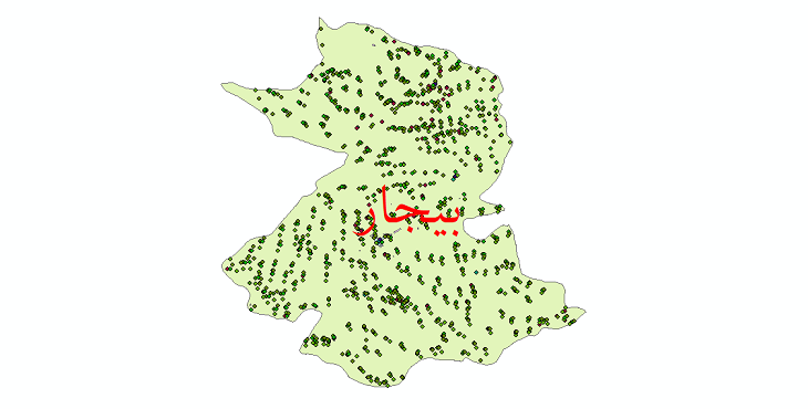 دانلود نقشه شیپ فایل آمار جمعیت نقاط شهری و نقاط روستایی شهرستان بیجار از سال 1335 تا 1395