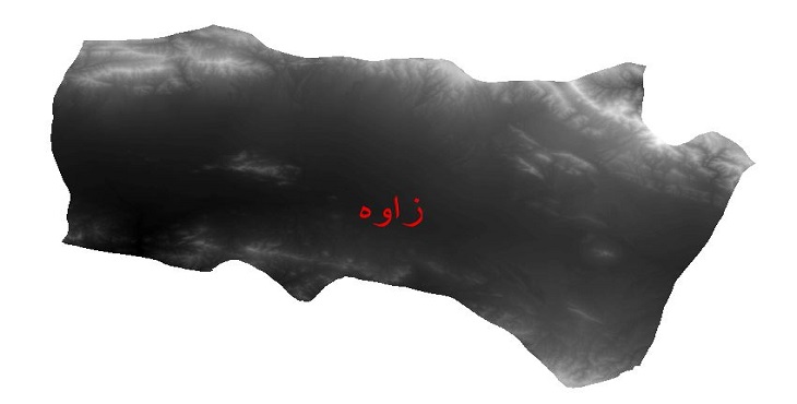 دانلود نقشه دم رقومی ارتفاعی شهرستان زاوه