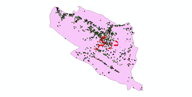 دانلود نقشه شیپ فایل آمار جمعیت نقاط شهری و نقاط روستایی شهرستان درگز از سال 1335 تا 1395