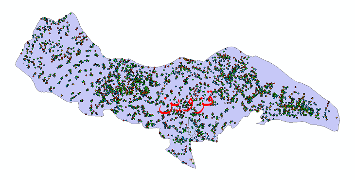 دانلود نقشه شیپ فایل آمار جمعیت نقاط شهری و نقاط روستایی شهرستان قزوین از سال 1335 تا 1395