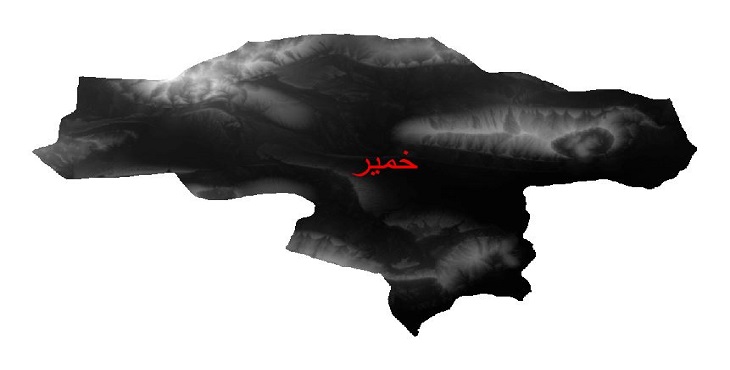 دانلود نقشه دم رقومی ارتفاعی شهرستان خمیر