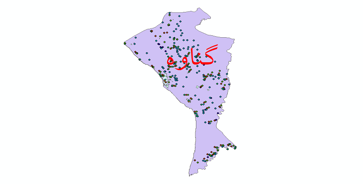 دانلود نقشه شیپ فایل آمار جمعیت نقاط شهری و نقاط روستایی شهرستان گناوه از سال 1335 تا 1395