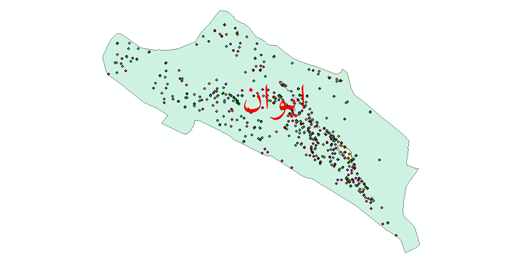 دانلود نقشه شیپ فایل آمار جمعیت نقاط شهری و نقاط روستایی شهرستان ایوان از سال 1335 تا 1395