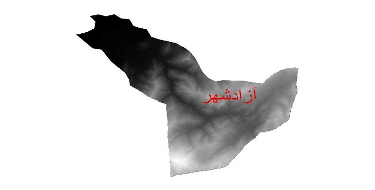 دانلود نقشه دم رقومی ارتفاعی شهرستان آزادشهر