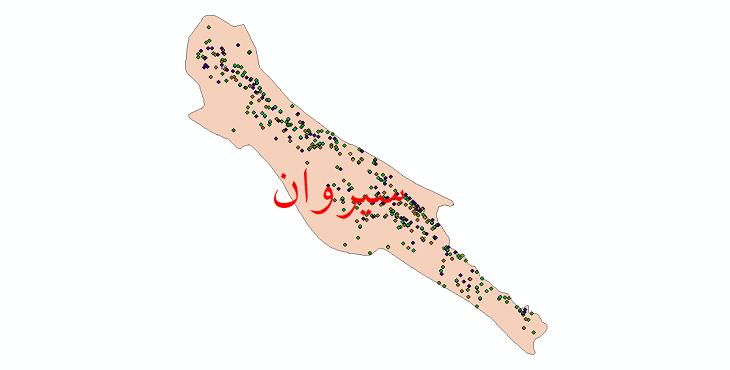 دانلود نقشه شیپ فایل آمار جمعیت نقاط شهری و نقاط روستایی شهرستان سیروان از سال 1335 تا 1395