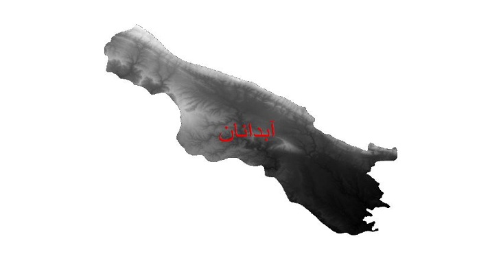 دانلود نقشه دم رقومی ارتفاعی شهرستان آبدانان