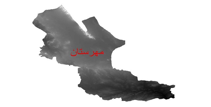 دانلود نقشه دم رقومی ارتفاعی شهرستان مهرستان