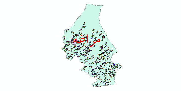 دانلود نقشه شیپ فایل آمار جمعیت نقاط شهری و نقاط روستایی شهرستان مراغه از سال 1335 الی 1395