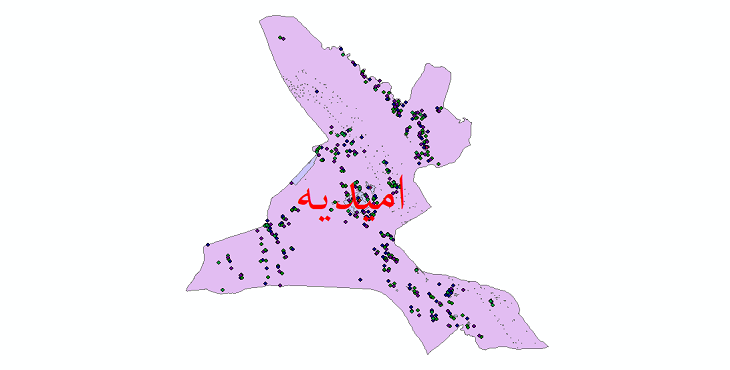 دانلود نقشه شیپ فایل آمار جمعیت نقاط شهری و نقاط روستایی شهرستان امیدیه از سال 1335 تا 1395