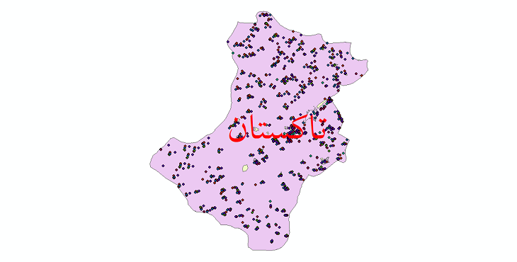 دانلود نقشه شیپ فایل آمار جمعیت نقاط شهری و نقاط روستایی شهرستان تاکستان از سال 1335 تا 1395