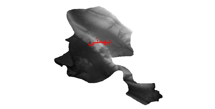 دانلود نقشه دم رقومی ارتفاعی شهرستان بهمئی