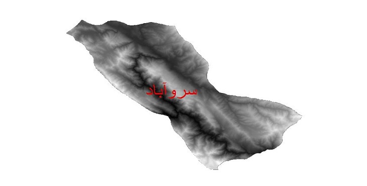 دانلود نقشه دم رقومی ارتفاعی شهرستان سروآباد