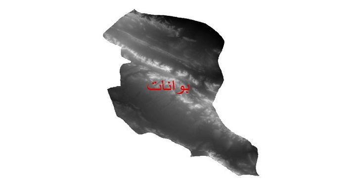 دانلود نقشه دم رقومی ارتفاعی شهرستان بوانات
