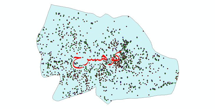 دانلود نقشه شیپ فایل آمار جمعیت نقاط شهری و نقاط روستایی شهرستان کوهسرخ از سال 1335 تا 1395