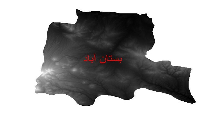 دانلود نقشه دم رقومی ارتفاعی شهرستان بستان آباد